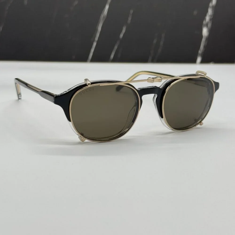 NEW GUCCI GG1212S 002 SUNGLASSES MEN ROUND BLACK EYEWEAR